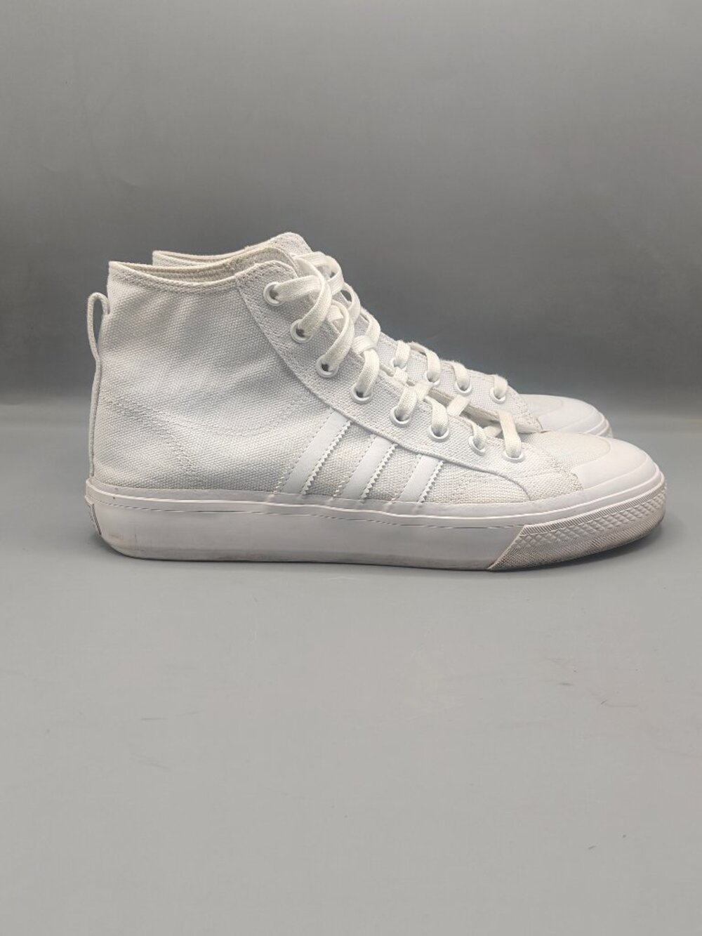 adidas Nizza Hi Adv High Top Skate  Mens Size 9 White Sneakers Shoes HP2344